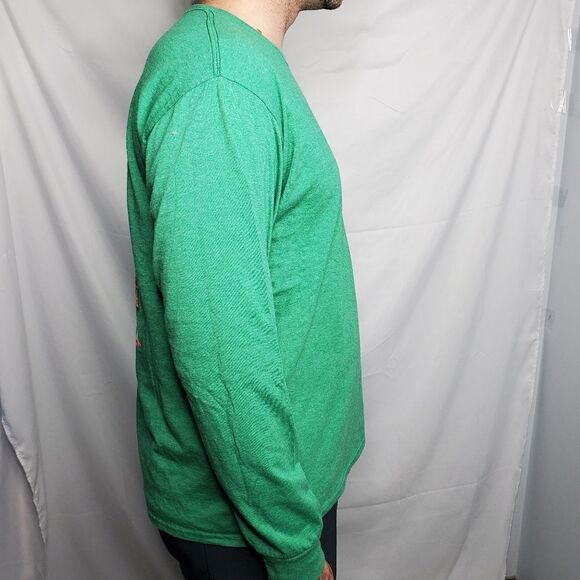 GIRLIE GIRL green t-shirt preppy Christmas dogs long sleeve L‎ - Picture 7 of 11